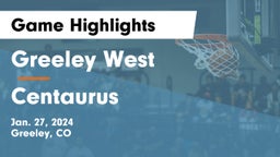 Greeley West  vs Centaurus  Game Highlights - Jan. 27, 2024