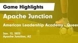 Apache Junction  vs American Leadership Academy - Queen Creek Game Highlights - Jan. 12, 2023