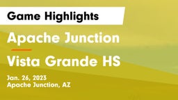 Apache Junction  vs Vista Grande HS Game Highlights - Jan. 26, 2023