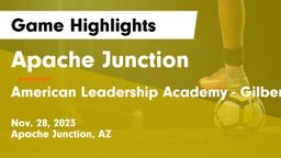 Apache Junction  vs American Leadership Academy - Gilbert  Game Highlights - Nov. 28, 2023