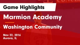 Marmion Academy  vs Washington Community  Game Highlights - Nov 22, 2016