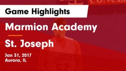 Marmion Academy  vs St. Joseph Game Highlights - Jan 31, 2017