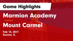 Marmion Academy  vs Mount Carmel Game Highlights - Feb 15, 2017