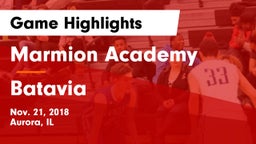 Marmion Academy  vs Batavia  Game Highlights - Nov. 21, 2018