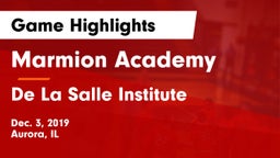 Marmion Academy  vs De La Salle Institute Game Highlights - Dec. 3, 2019