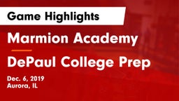 Marmion Academy  vs DePaul College Prep  Game Highlights - Dec. 6, 2019