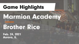 Marmion Academy  vs Brother Rice  Game Highlights - Feb. 24, 2021