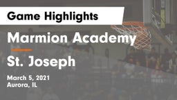 Marmion Academy  vs St. Joseph  Game Highlights - March 5, 2021