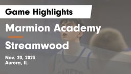 Marmion Academy  vs Streamwood  Game Highlights - Nov. 20, 2023