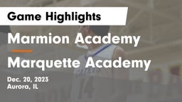 Marmion Academy  vs Marquette Academy Game Highlights - Dec. 20, 2023