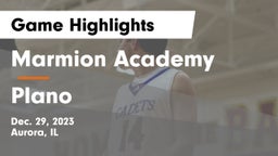 Marmion Academy  vs Plano  Game Highlights - Dec. 29, 2023