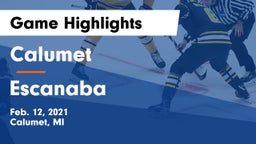 Calumet  vs Escanaba  Game Highlights - Feb. 12, 2021