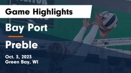 Bay Port  vs Preble  Game Highlights - Oct. 3, 2023