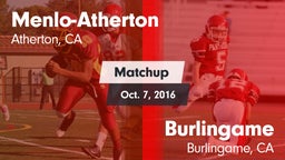Matchup: Menlo-Atherton High vs. Burlingame  2016