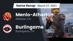 Recap: Menlo-Atherton  vs. Burlingame  2021
