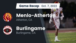 Recap: Menlo-Atherton  vs. Burlingame  2022