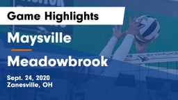 Maysville  vs Meadowbrook  Game Highlights - Sept. 24, 2020