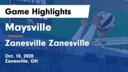 Maysville  vs Zanesville  Zanesville Game Highlights - Oct. 10, 2020