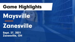Maysville  vs Zanesville  Game Highlights - Sept. 27, 2021