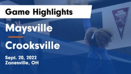 Maysville  vs Crooksville  Game Highlights - Sept. 20, 2022