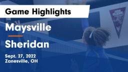 Maysville  vs Sheridan  Game Highlights - Sept. 27, 2022