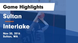 Sultan  vs Interlake  Game Highlights - Nov 30, 2016