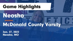 Neosho  vs McDonald County Varsity  Game Highlights - Jan. 27, 2022