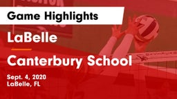 LaBelle  vs Canterbury School Game Highlights - Sept. 4, 2020