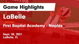 LaBelle  vs First Baptist Academy - Naples Game Highlights - Sept. 30, 2021