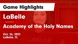 LaBelle  vs Academy of the Holy Names Game Highlights - Oct. 26, 2022