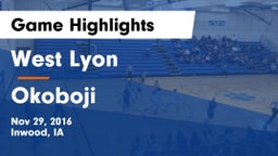 West Lyon  vs Okoboji  Game Highlights - Nov 29, 2016