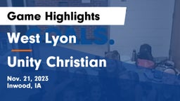 West Lyon  vs Unity Christian  Game Highlights - Nov. 21, 2023