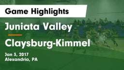 Juniata Valley  vs Claysburg-Kimmel  Game Highlights - Jan 3, 2017