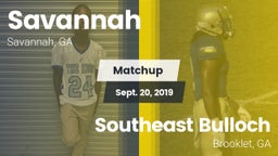 Matchup: Savannah  vs. Southeast Bulloch  2019