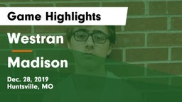 Westran  vs Madison   Game Highlights - Dec. 28, 2019