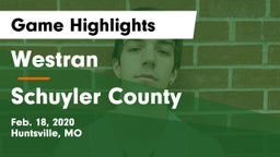 Westran  vs Schuyler County Game Highlights - Feb. 18, 2020