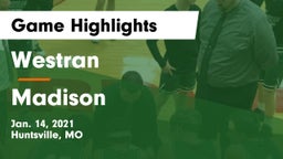 Westran  vs Madison Game Highlights - Jan. 14, 2021