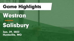 Westran  vs Salisbury  Game Highlights - Jan. 29, 2022