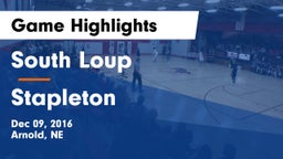 South Loup  vs Stapleton  Game Highlights - Dec 09, 2016