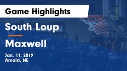 South Loup  vs Maxwell  Game Highlights - Jan. 11, 2019