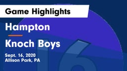 Hampton  vs Knoch  Boys Game Highlights - Sept. 16, 2020