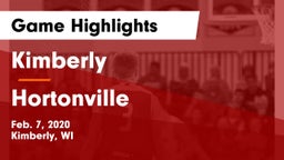 Kimberly  vs Hortonville  Game Highlights - Feb. 7, 2020