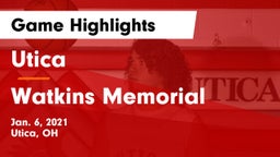 Utica  vs Watkins Memorial  Game Highlights - Jan. 6, 2021