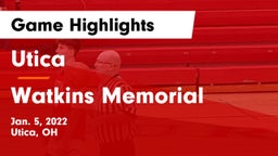 Utica  vs Watkins Memorial  Game Highlights - Jan. 5, 2022