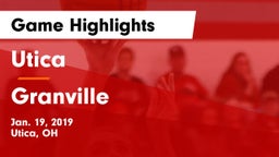 Utica  vs Granville  Game Highlights - Jan. 19, 2019
