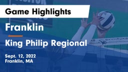 Franklin  vs King Philip Regional  Game Highlights - Sept. 12, 2022