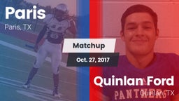 Matchup: Paris  vs. Quinlan Ford  2017