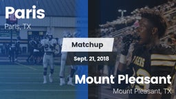 Matchup: Paris  vs. Mount Pleasant  2018