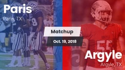 Matchup: Paris  vs. Argyle  2018
