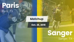 Matchup: Paris  vs. Sanger  2018